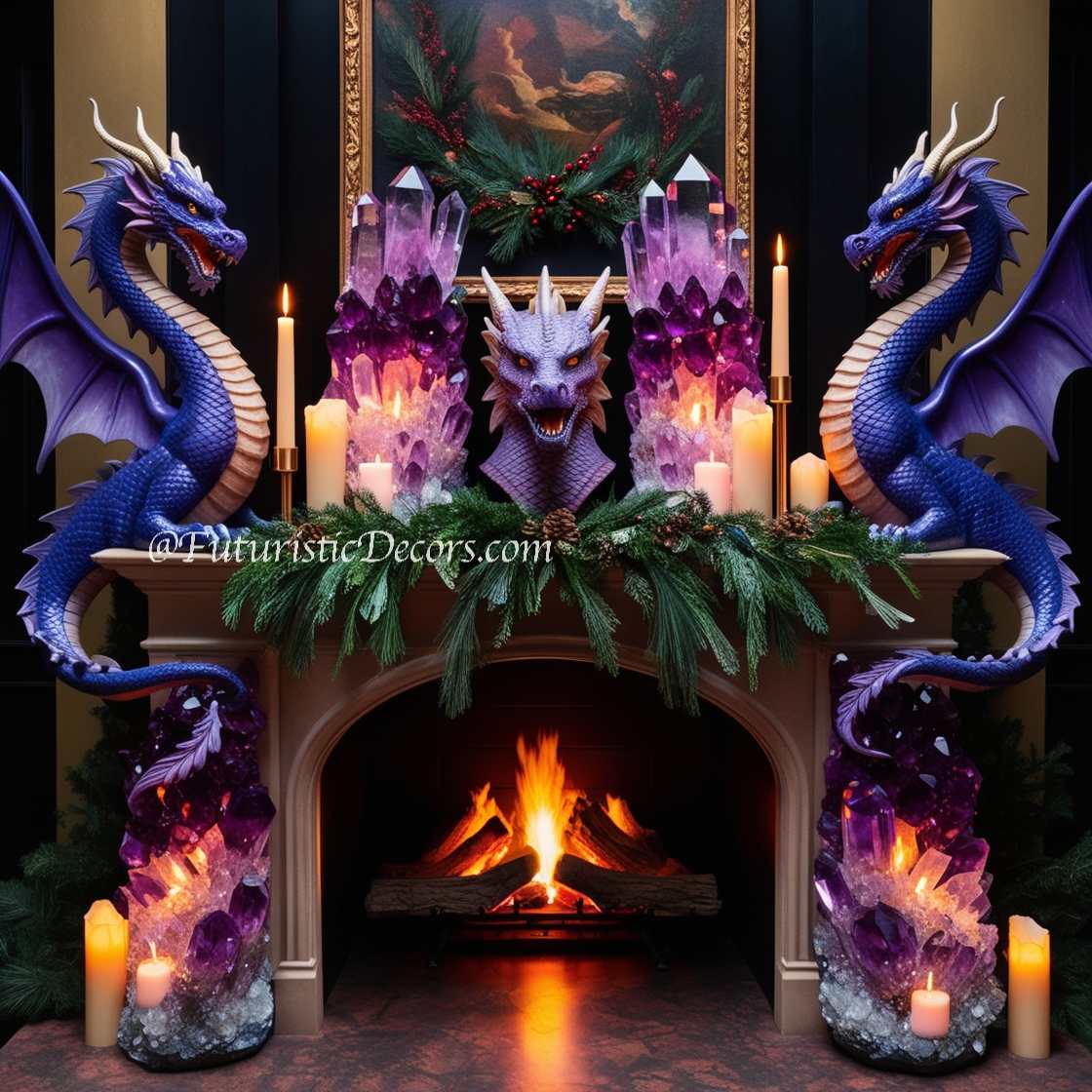 Amethyst Dragon Fireplace