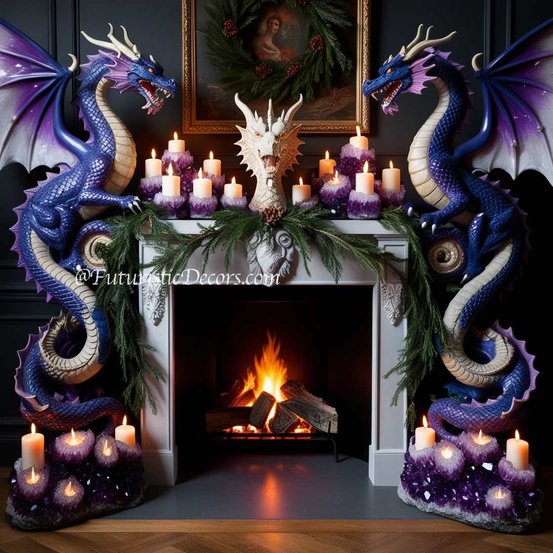 Amethyst Dragon Fireplace