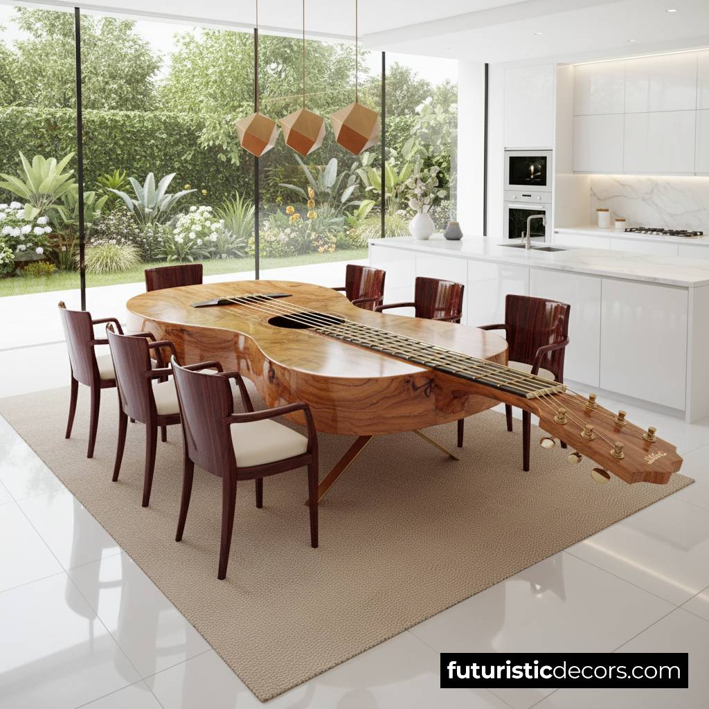 Guitar Shaped Dining Table