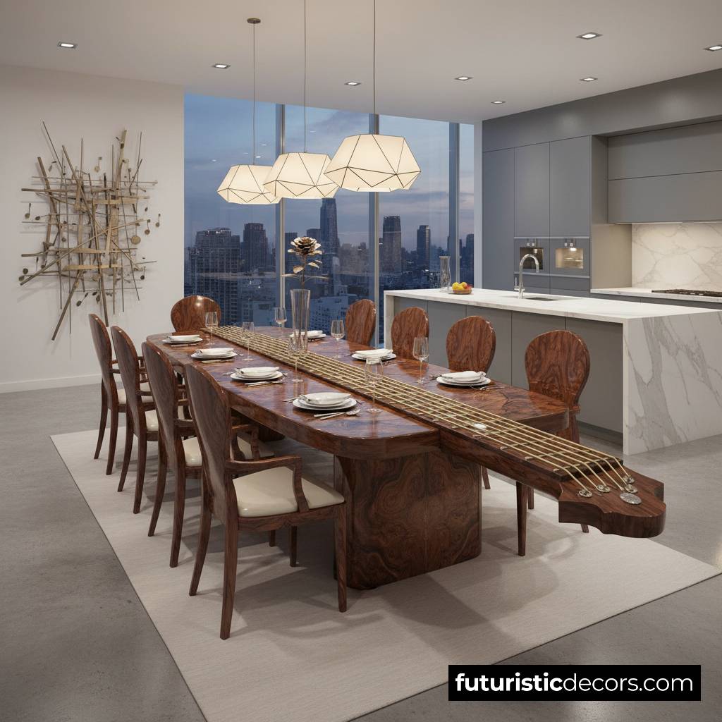 Guitar Shaped Dining Table
