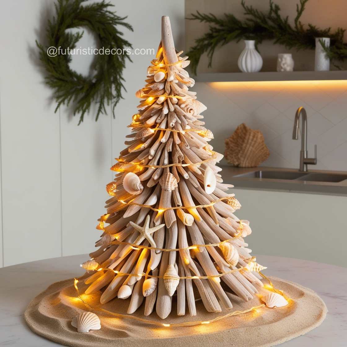 Coastal-Inspired Driftwood Christmas Trees