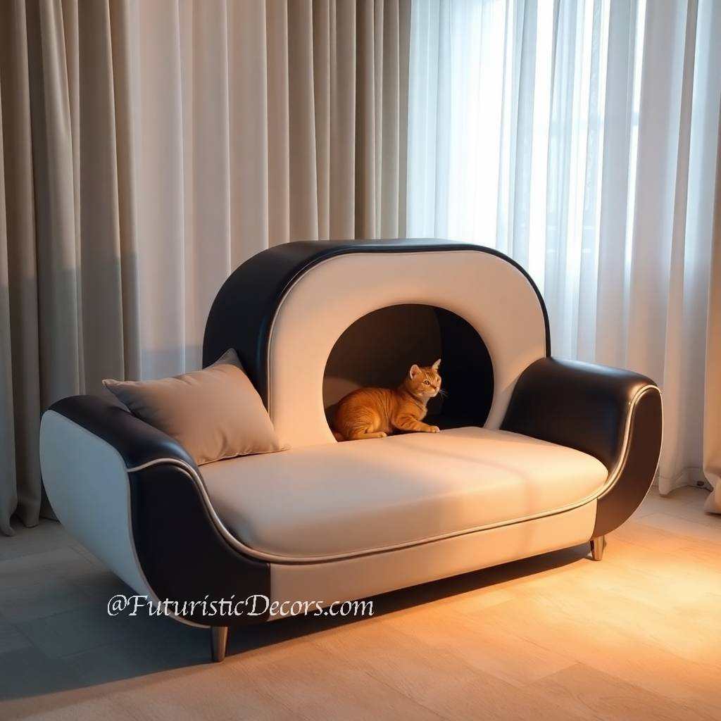 Couch With Cat House