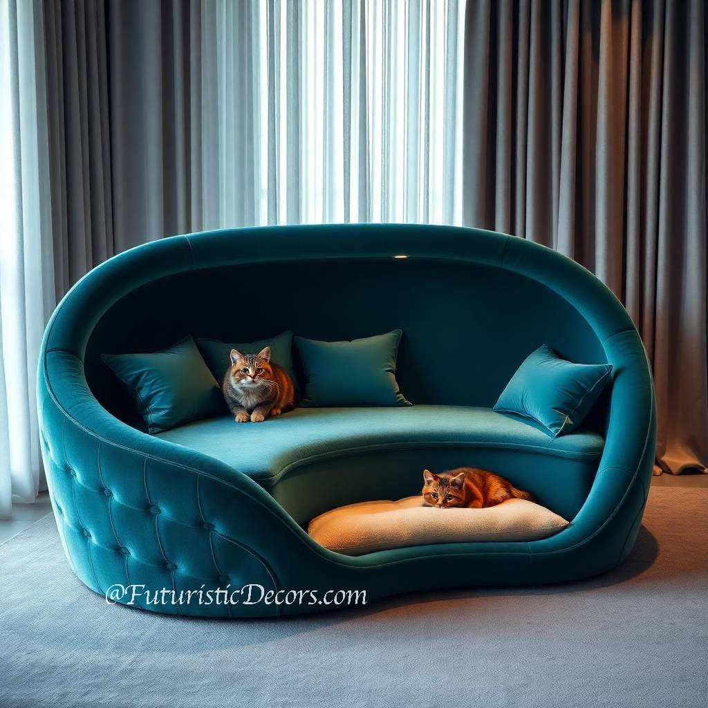 Couch With Cat House