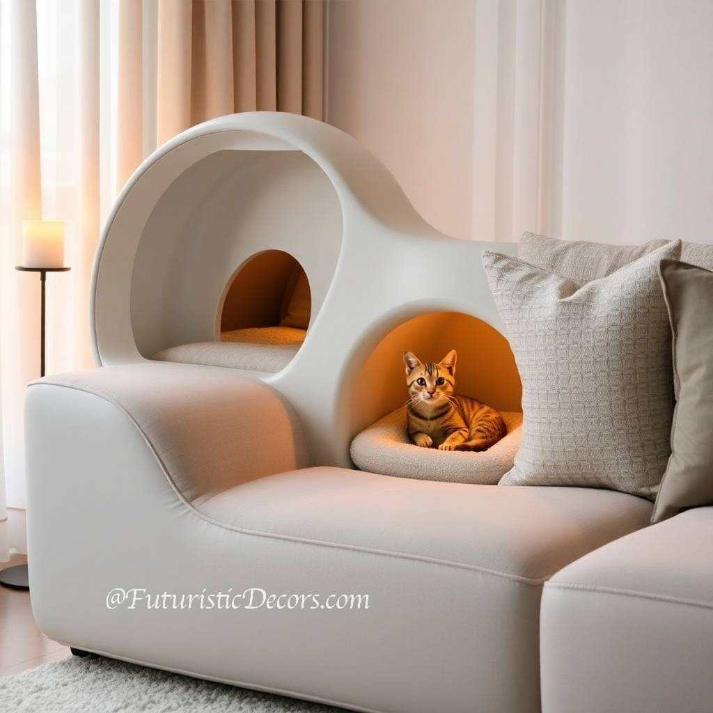 Couch With Cat House