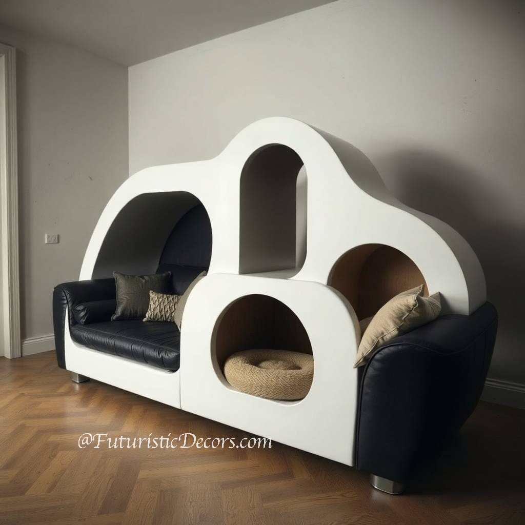 Couch With Cat House