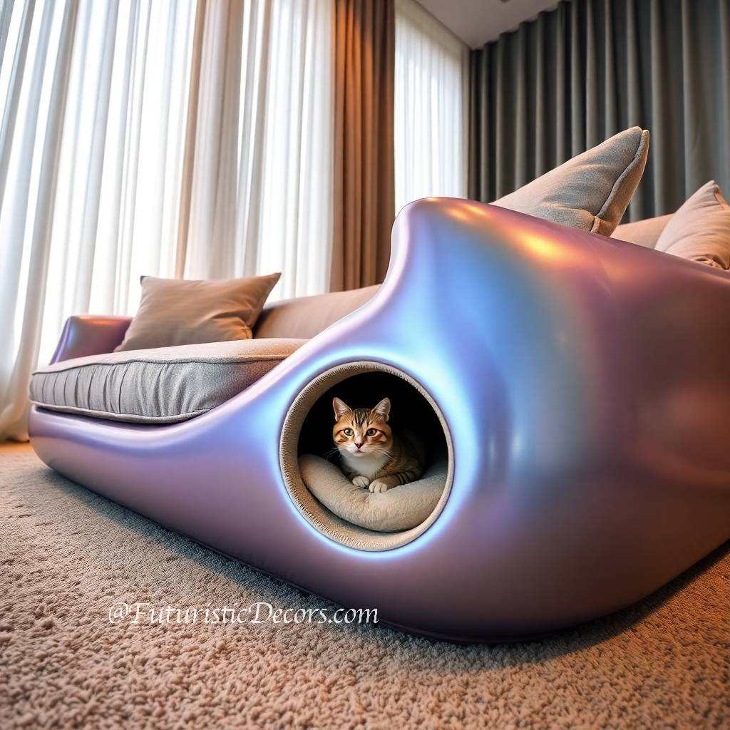 Couch With Cat House