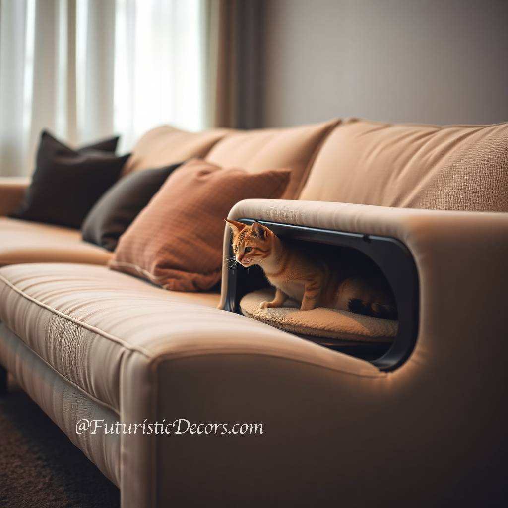 Couch With Cat House