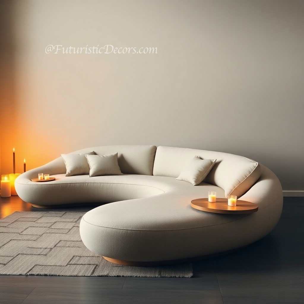 Nordic Style Sculptural Curved Artistic Lounge Sofa