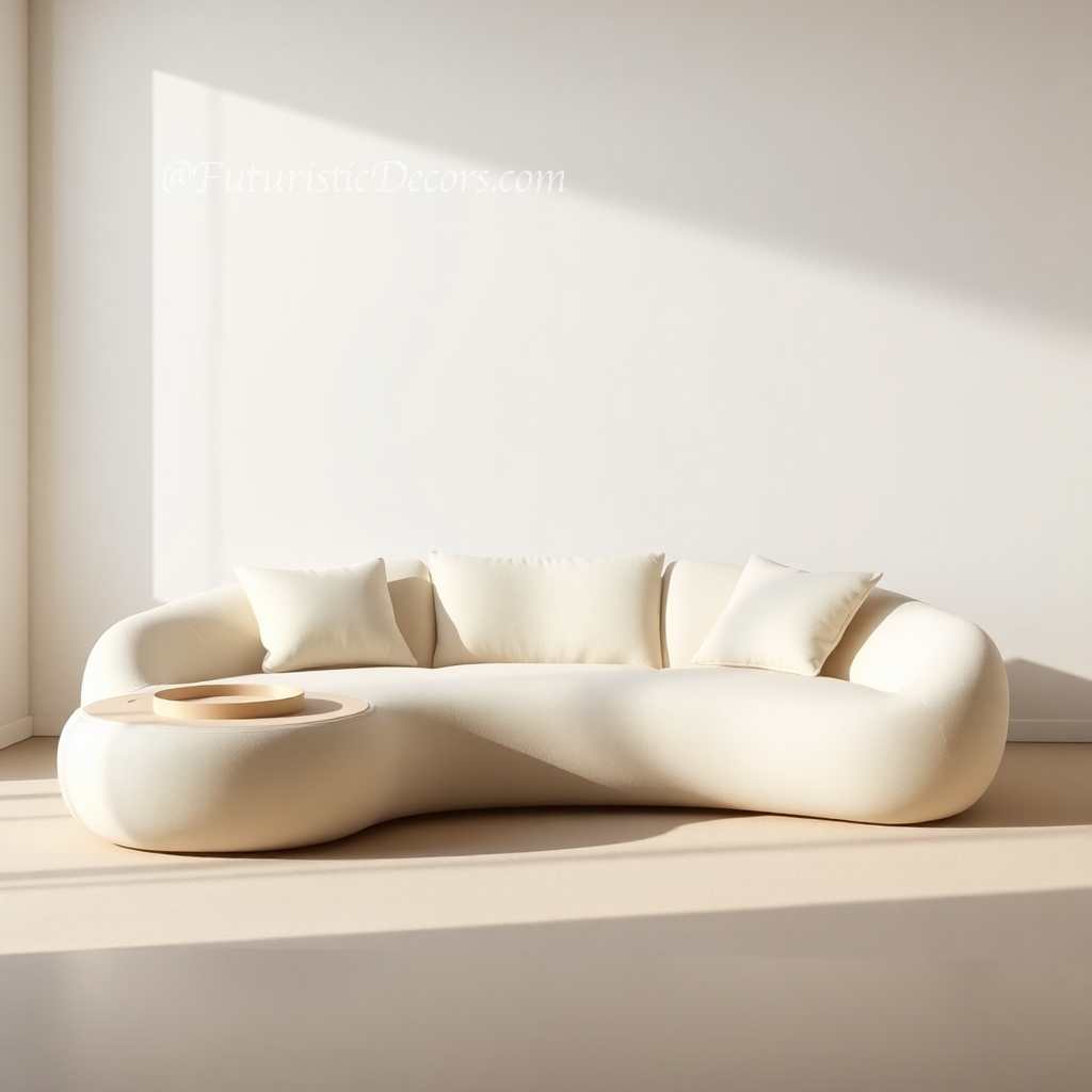 Nordic Style Sculptural Curved Artistic Lounge Sofa