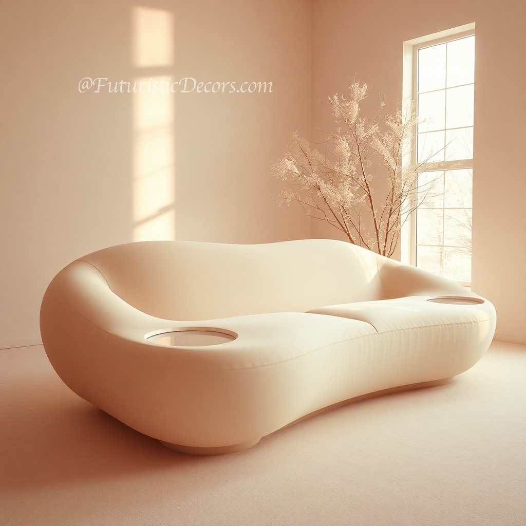 Nordic Style Sculptural Curved Artistic Lounge Sofa