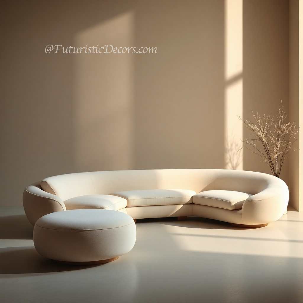 Nordic Style Sculptural Curved Artistic Lounge Sofa