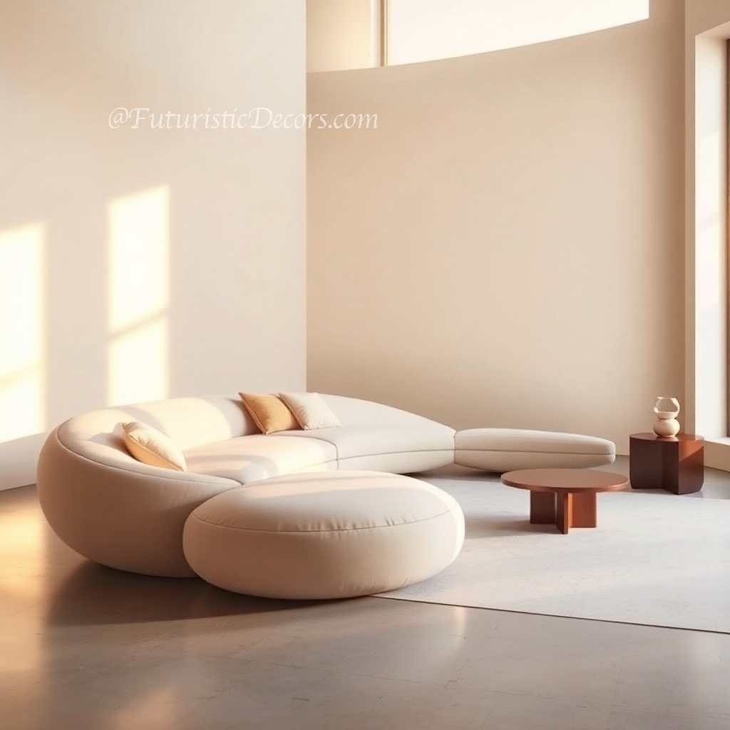 Nordic Style Sculptural Curved Artistic Lounge Sofa