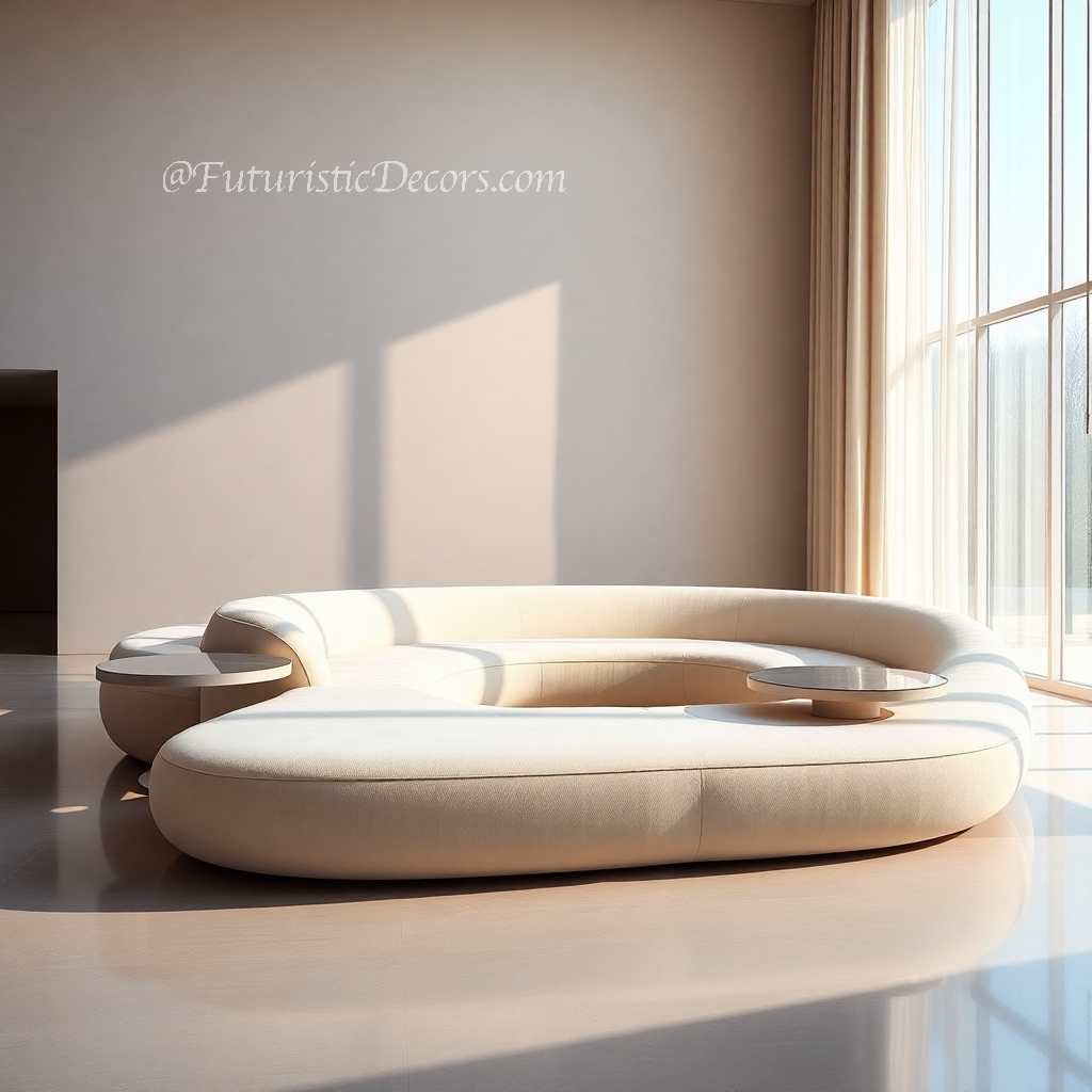 Nordic Style Sculptural Curved Artistic Lounge Sofa