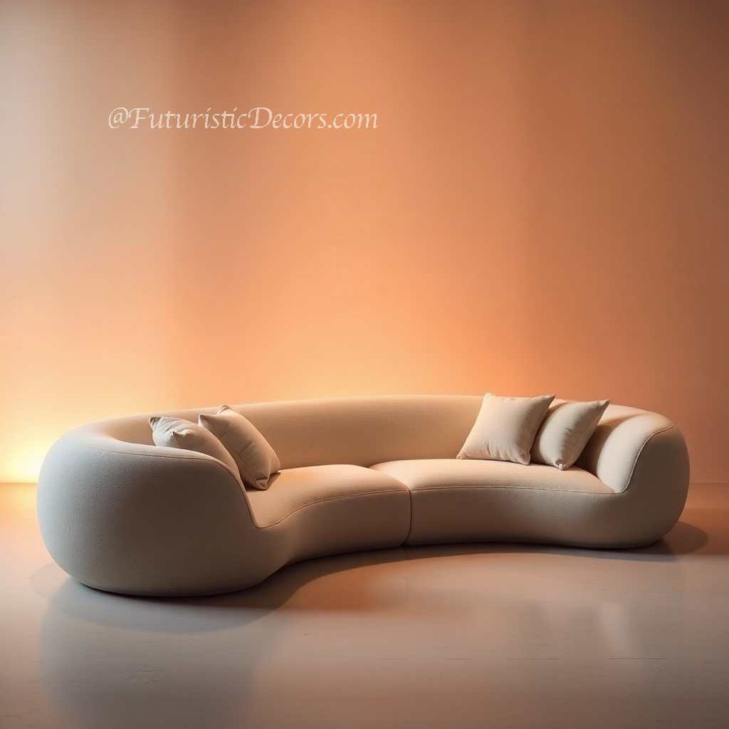 Nordic Style Sculptural Curved Artistic Lounge Sofa