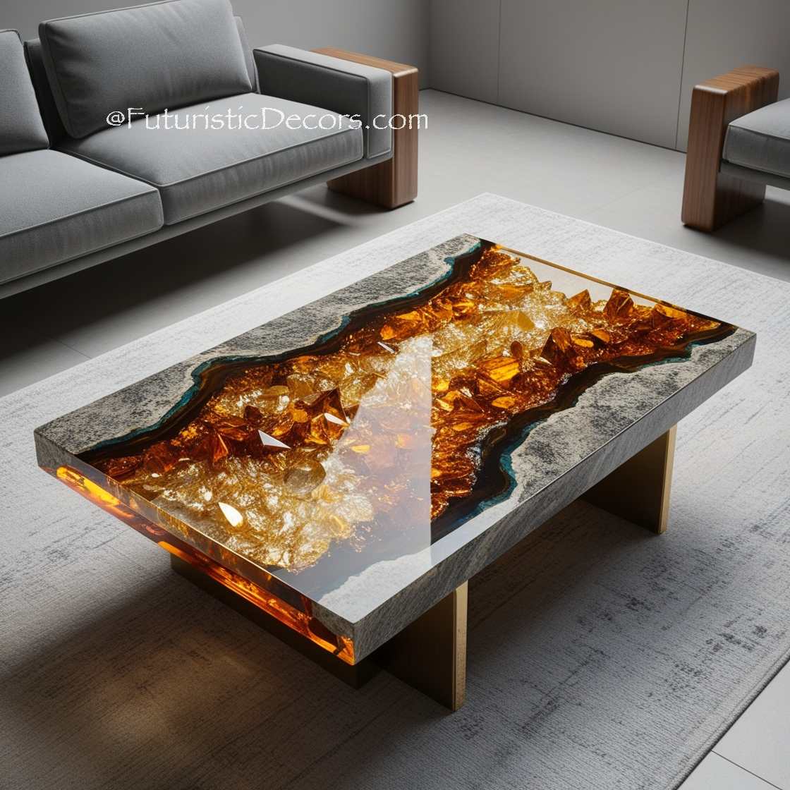 Granite And Epoxy Coffee Tables