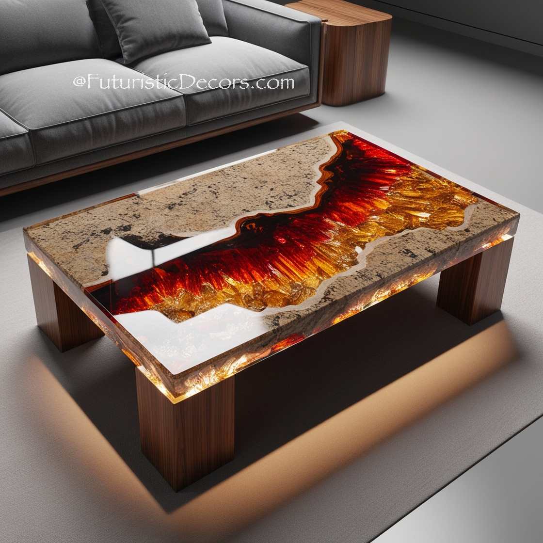 Granite And Epoxy Coffee Tables