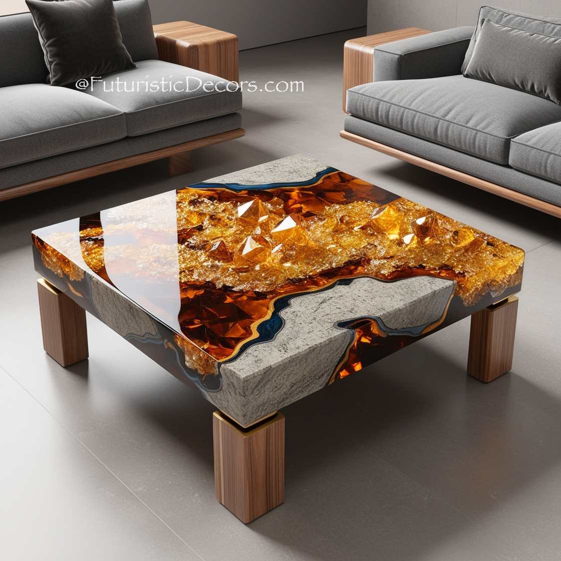 Granite And Epoxy Coffee Tables