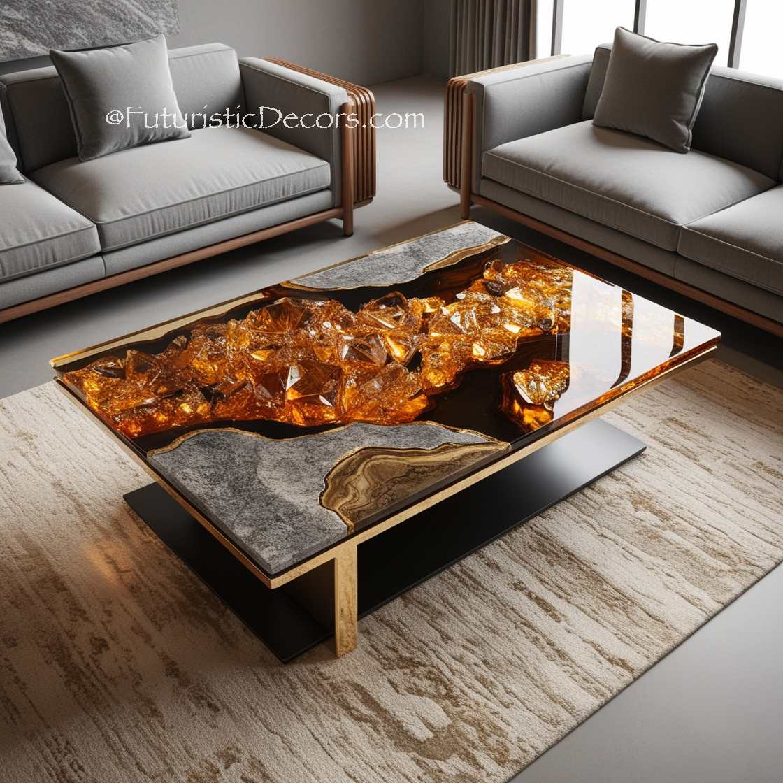 Granite And Epoxy Coffee Tables