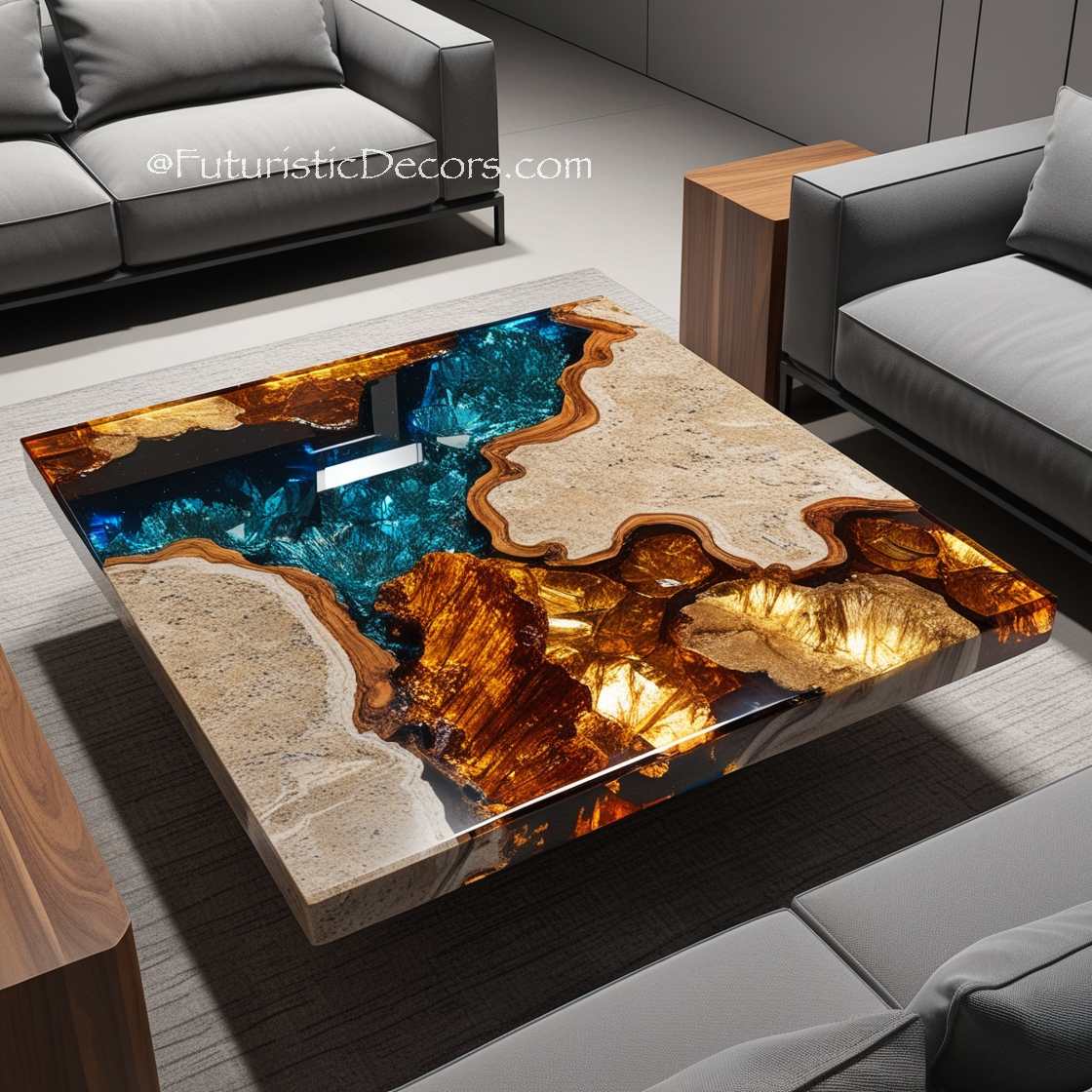 Granite And Epoxy Coffee Tables