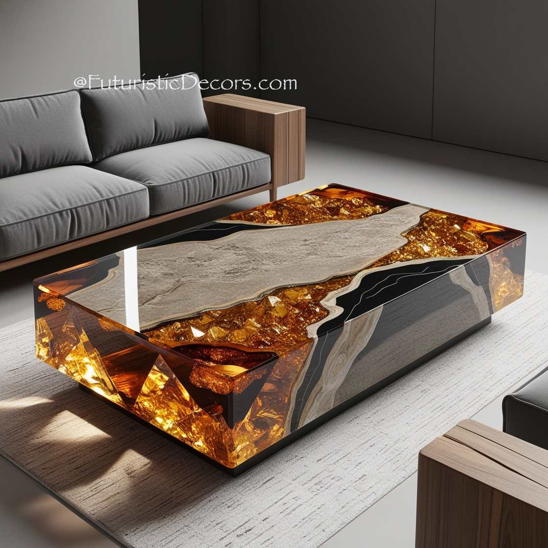 Granite And Epoxy Coffee Tables