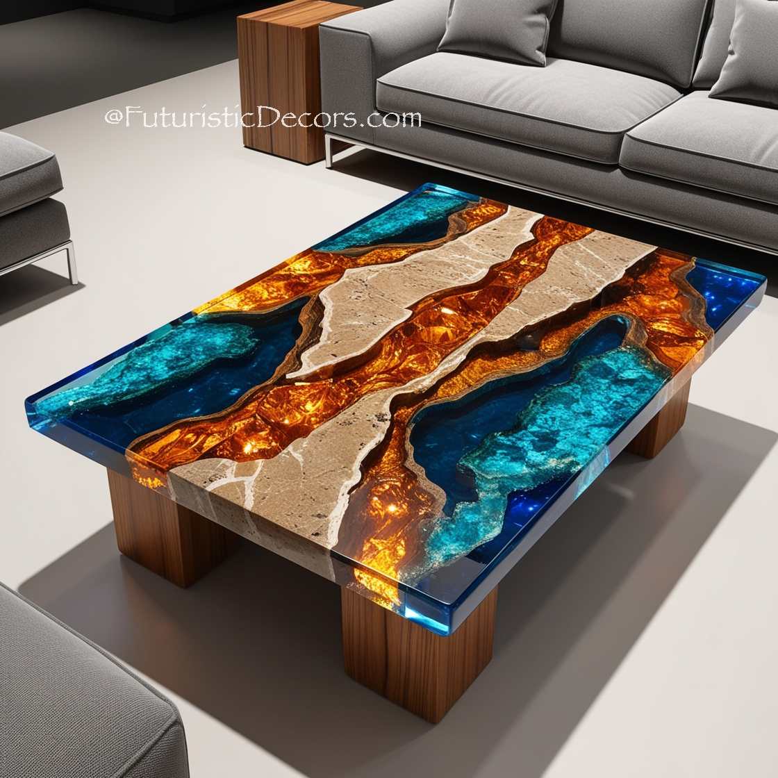 Granite And Epoxy Coffee Tables