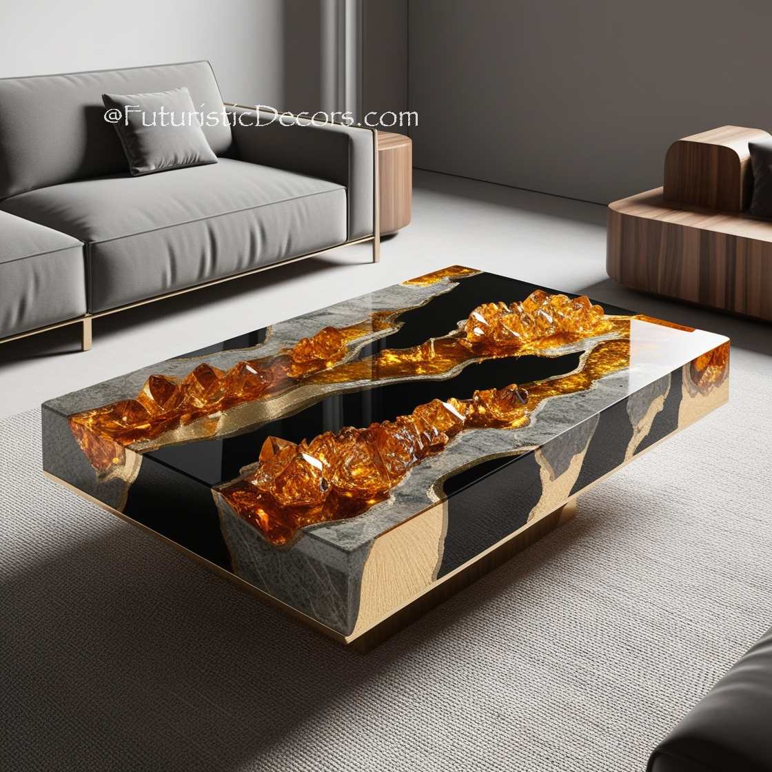 Granite And Epoxy Coffee Tables