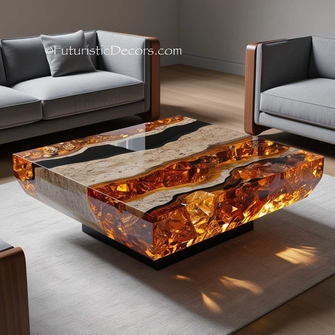 Granite And Epoxy Coffee Tables