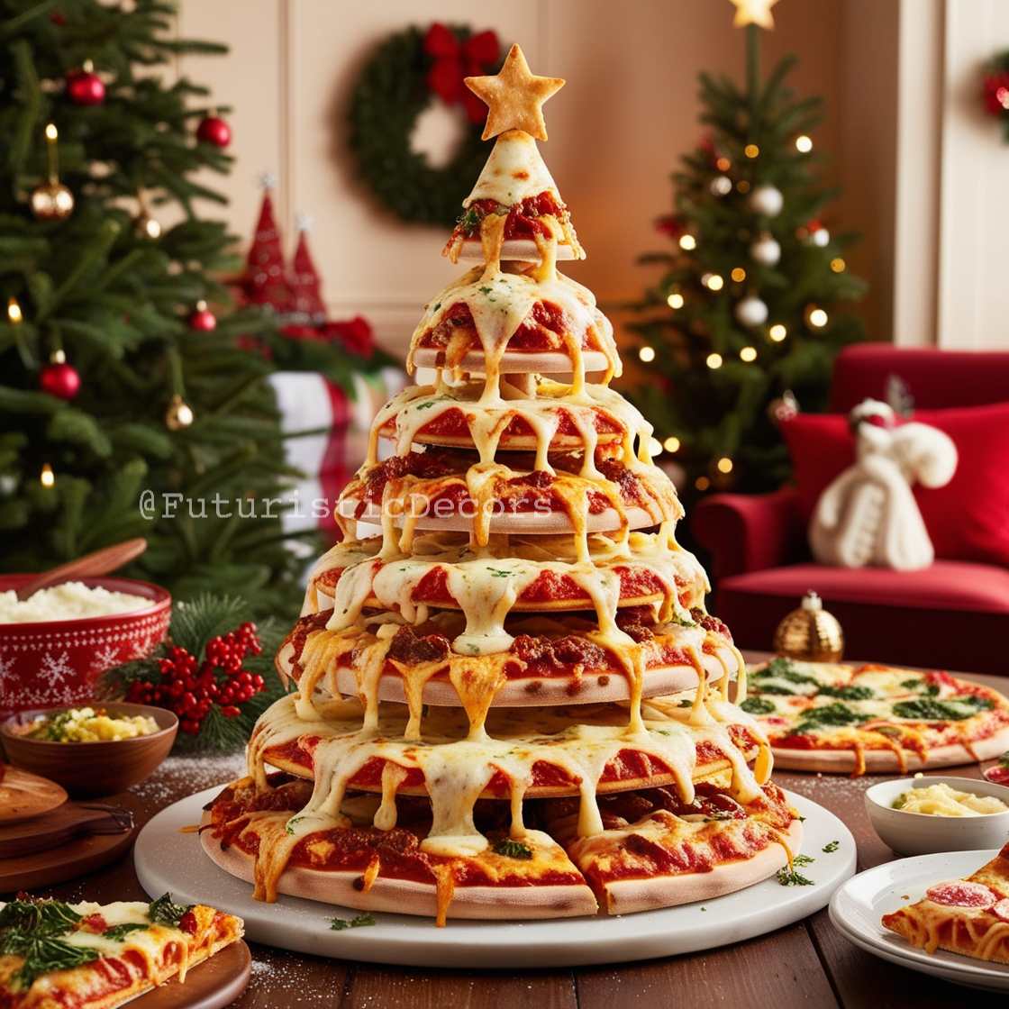 Italian Pizza Christmas Tree Perfect for Food Lovers & Unique Holiday