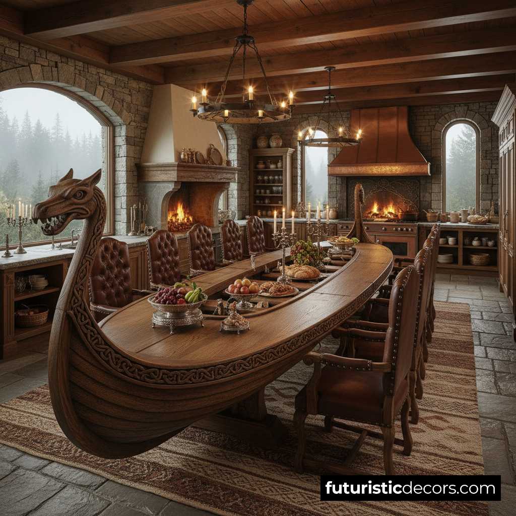 viking ship dining tables