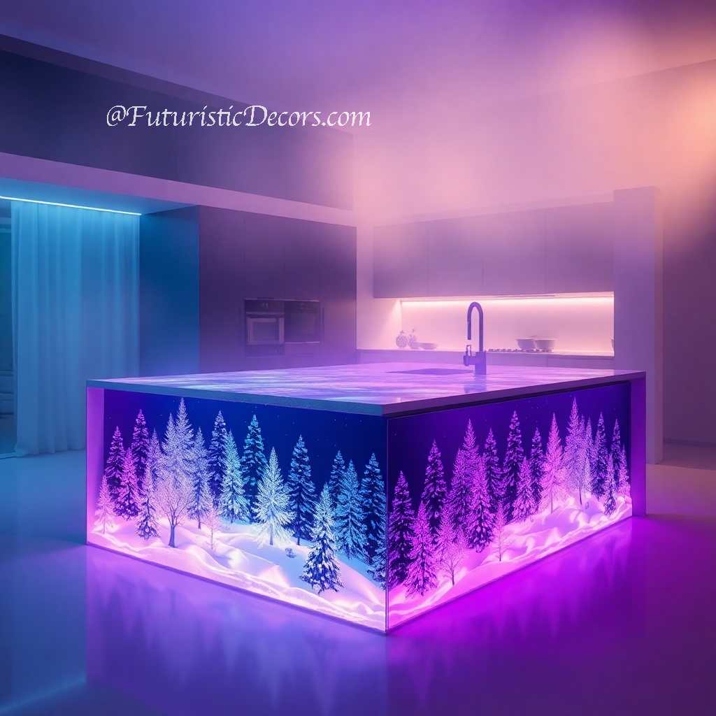 Winter Themed Kitchen Islands