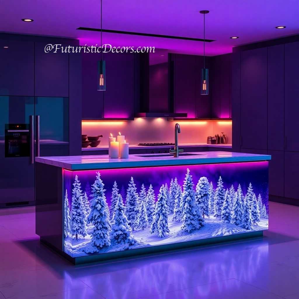 Winter Themed Kitchen Islands