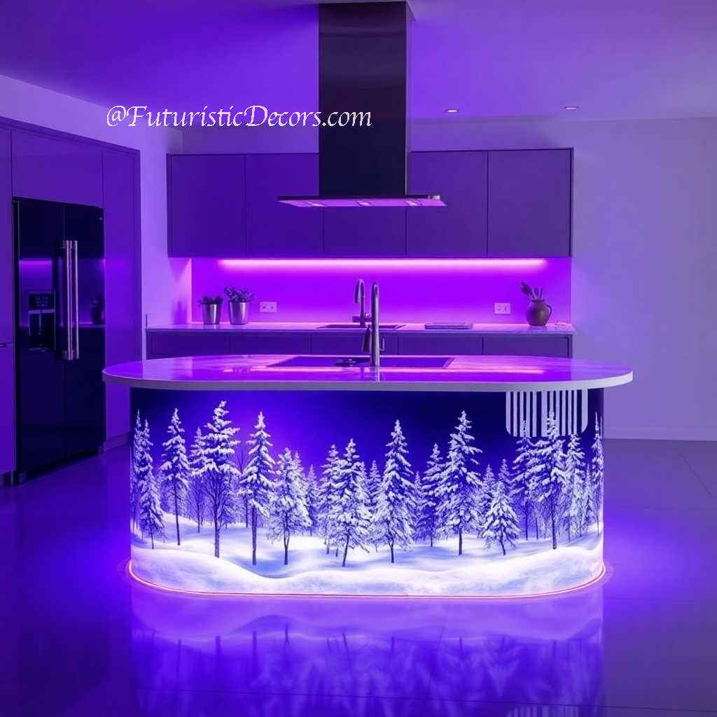 Winter Themed Kitchen Islands