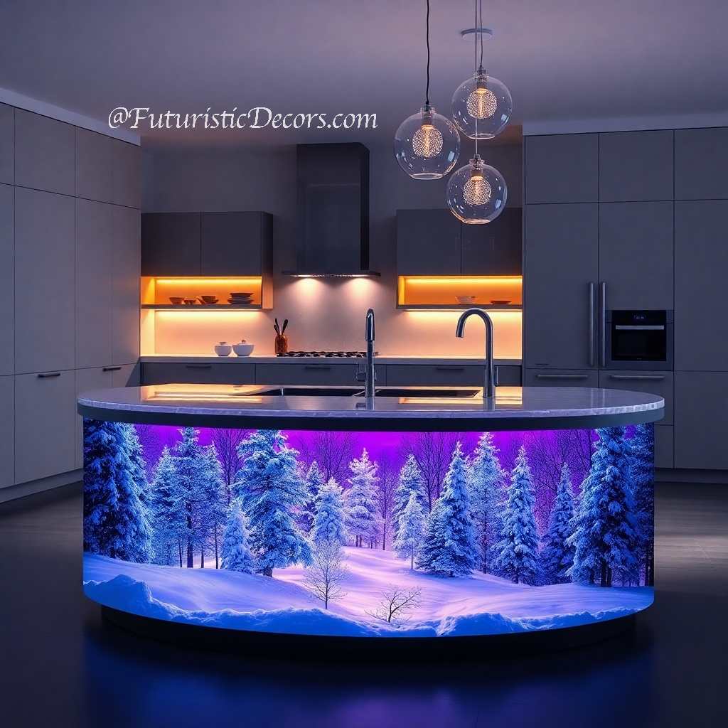 Winter Themed Kitchen Islands