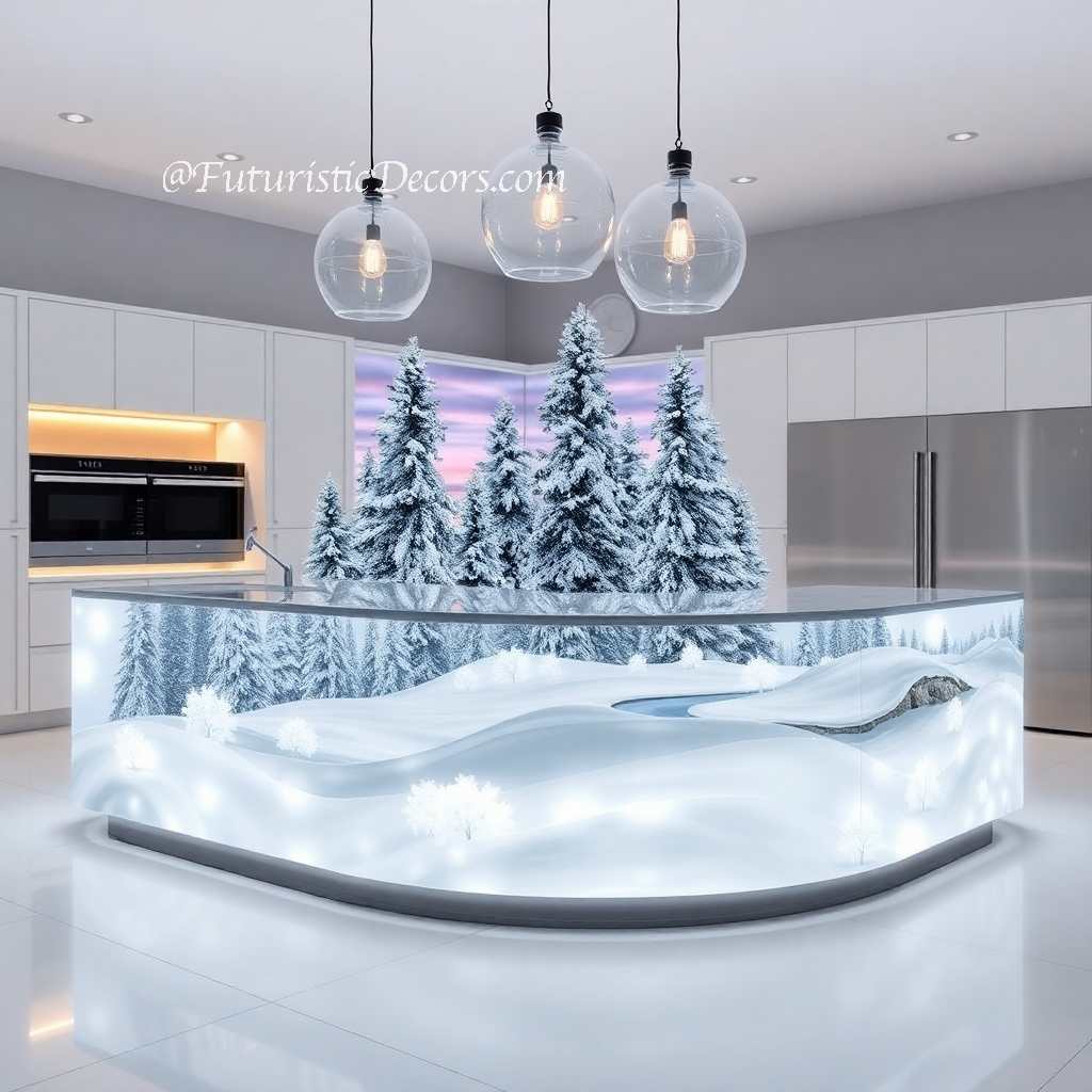 Winter Themed Kitchen Islands