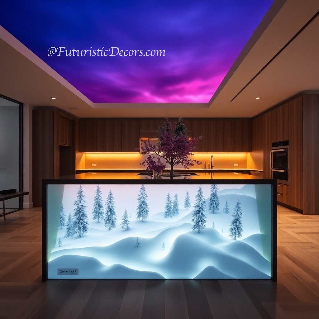 Winter Themed Kitchen Islands