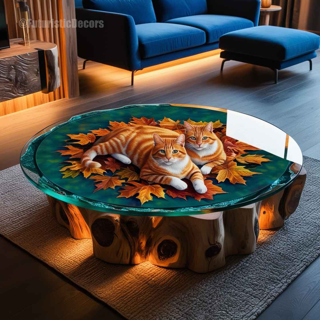 Cat Themed Epoxy Resin Tables