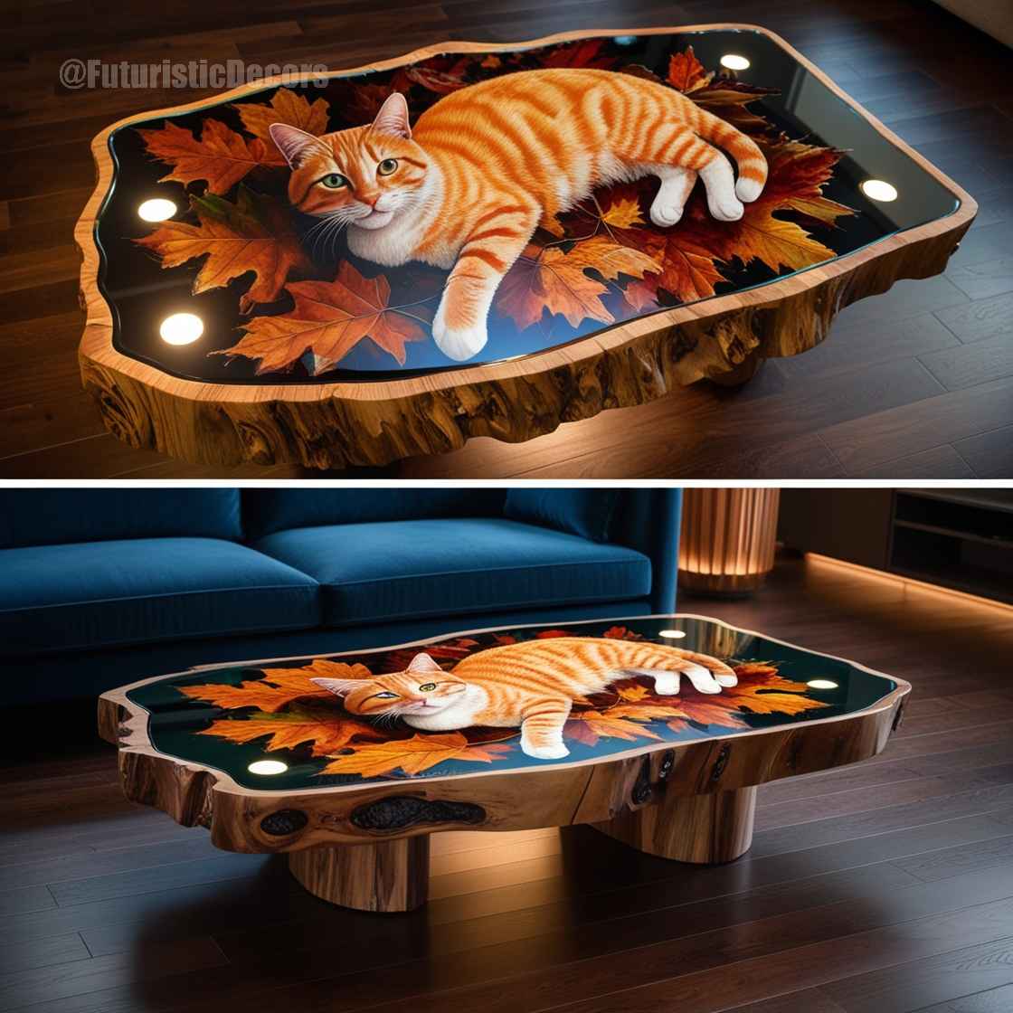 Cat Themed Epoxy Resin Tables