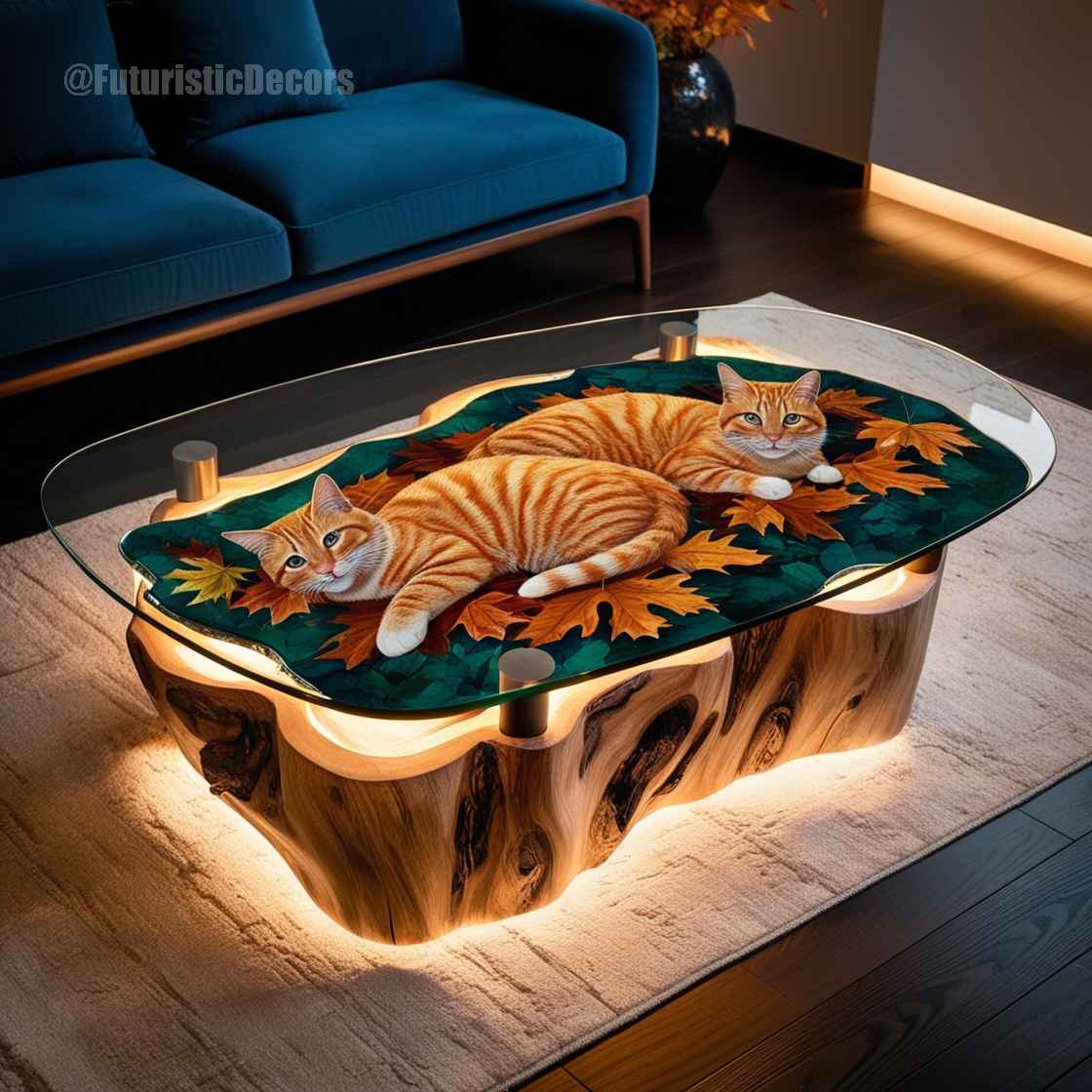 Cat Themed Epoxy Resin Tables