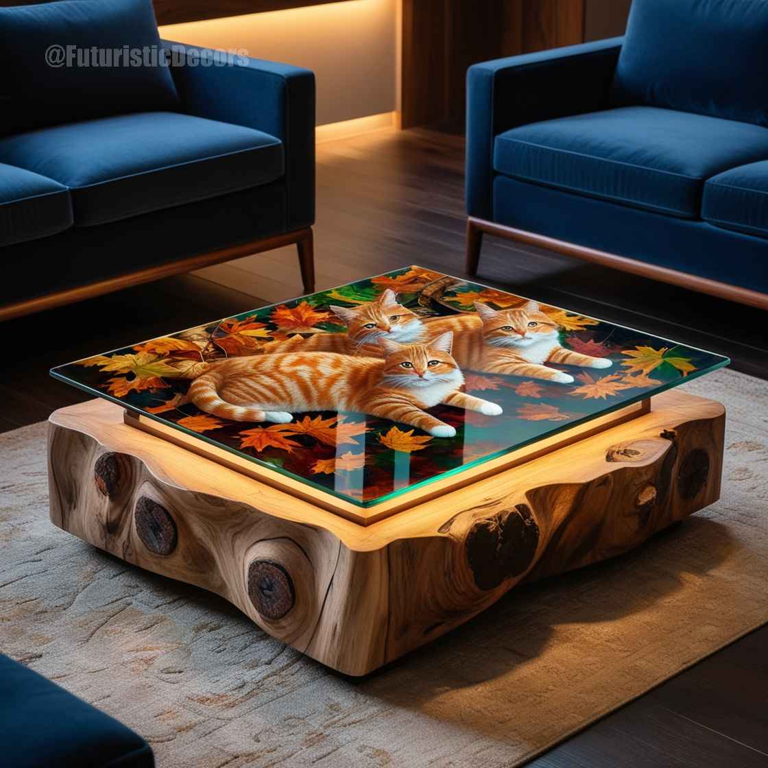 Cat Themed Epoxy Resin Tables