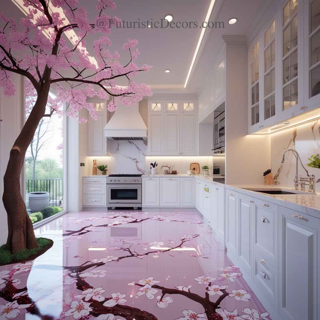 Cherry Blossom Epoxy Floor