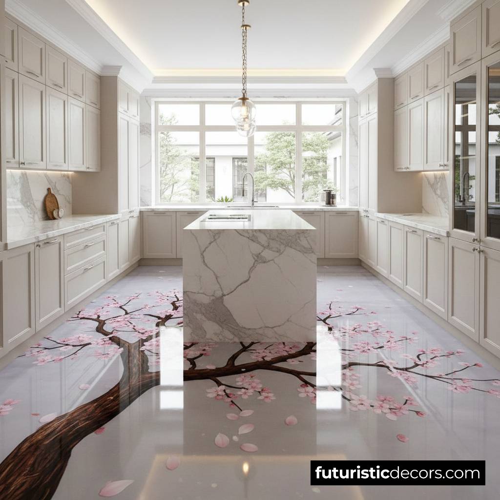 Cherry Blossom Epoxy Floor