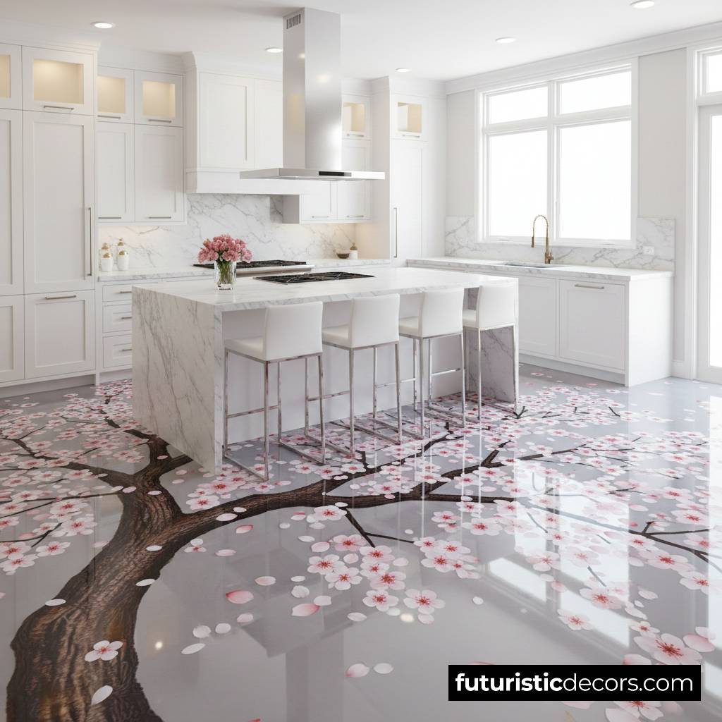 Cherry Blossom Epoxy Floor