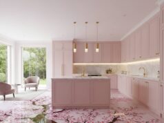 Cherry Blossom Epoxy Floor: Transform Kitchen with 3D Floral Art Cherry Blossom Epoxy Flooring