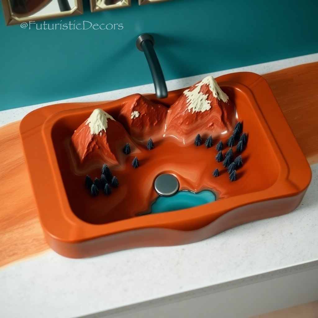 Epoxy Nature Scene Sinks