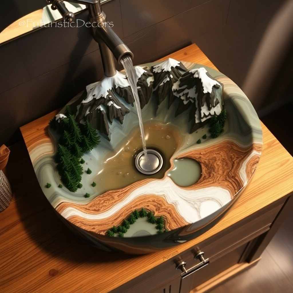 Epoxy Nature Scene Sinks