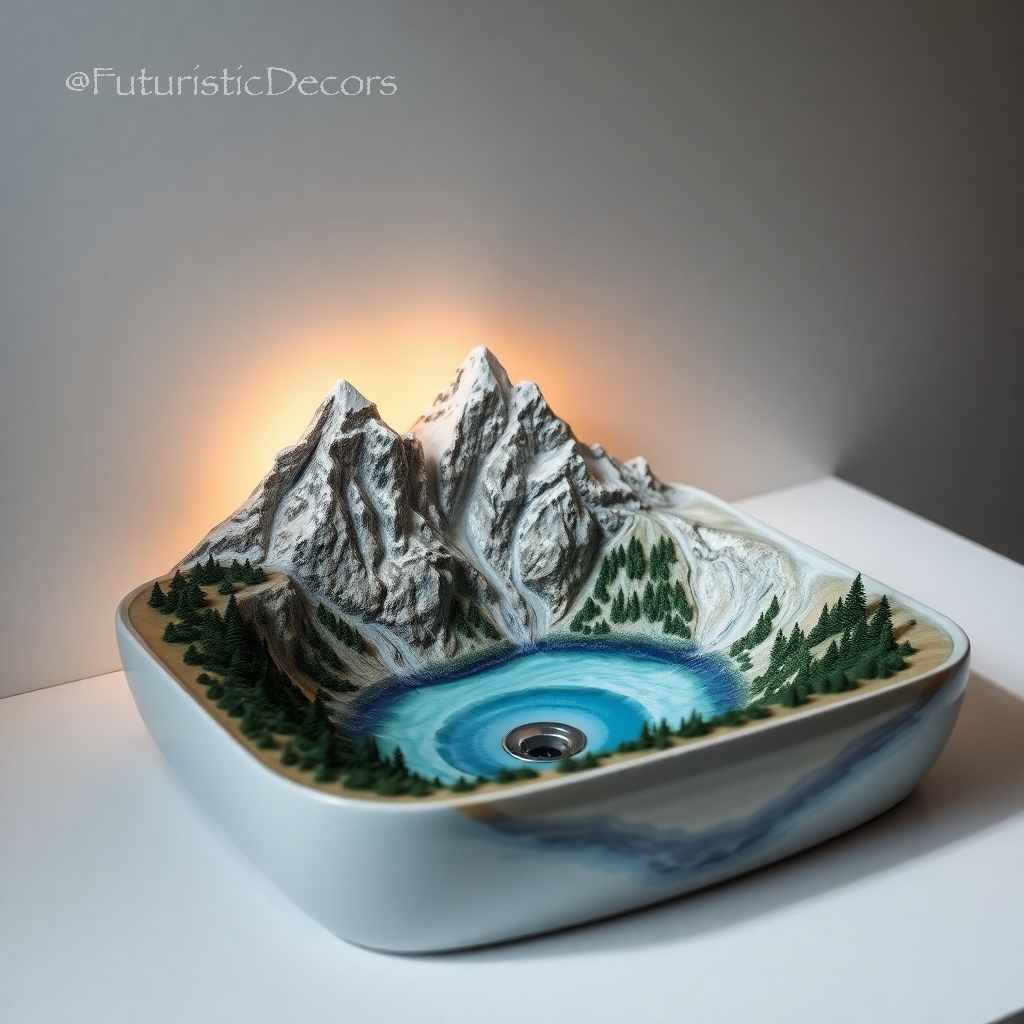 Epoxy Nature Scene Sinks