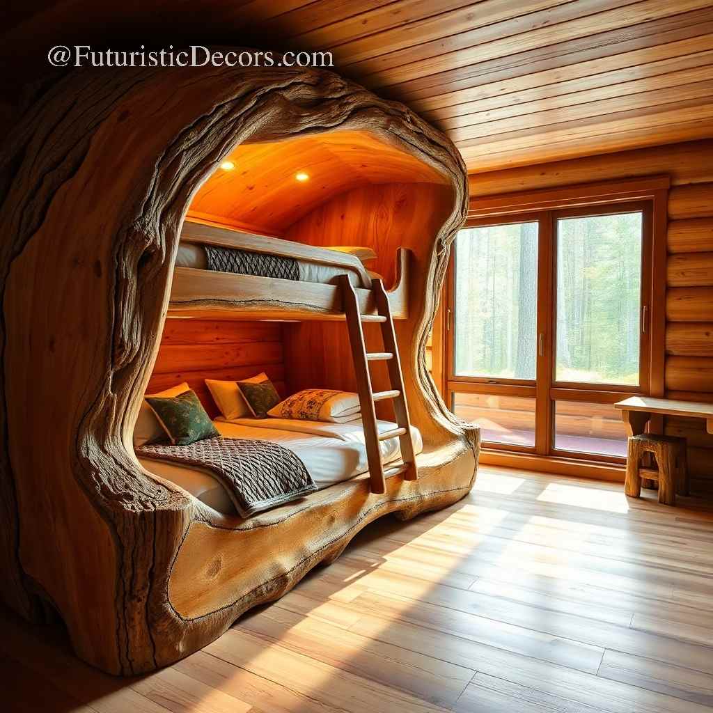 Hollowed Log Bunk Beds