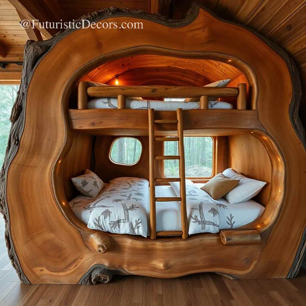 Hollowed Log Bunk Beds