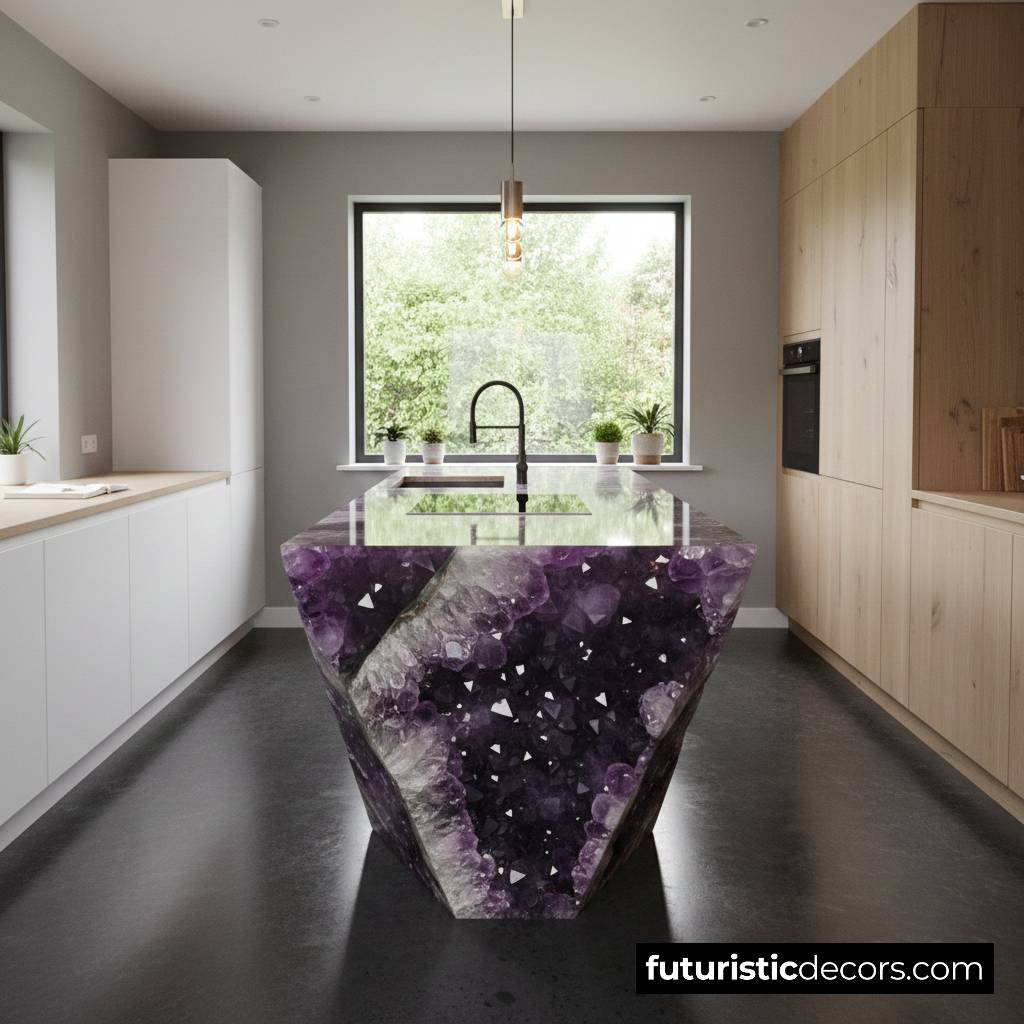 Luxury Mineral Crystal Kitchen Island