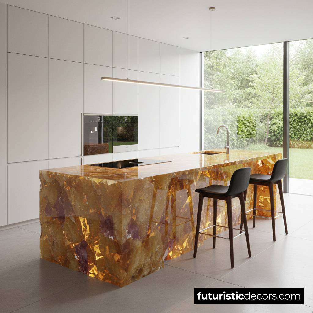 Luxury Mineral Crystal Kitchen Island